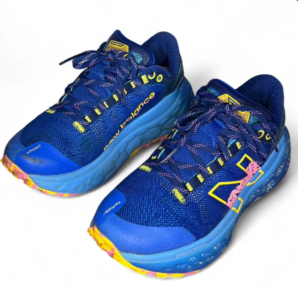 New Balance Fresh Foam X More Trail v2 Vibram Sole Blue Vibrant Pink Size 7.5 - Picture 2 of 15
